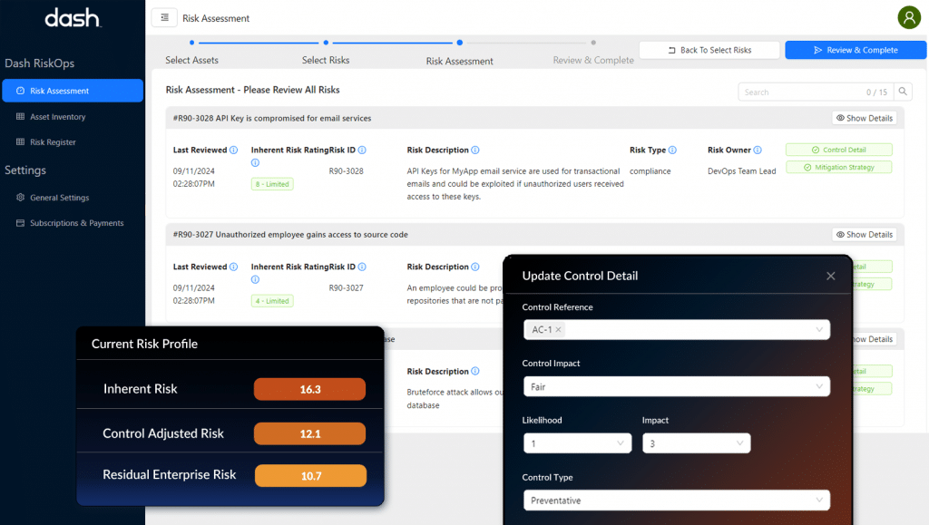 digital risk assessment module